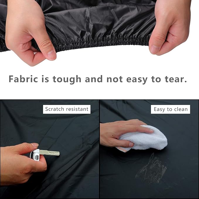 5-Layer Heavy Duty Car Cover for Sedans (185"L x 74"W x 60"H) | Waterproof Vinyl Outer,All-Weather Outdoor Indoor | Windproof Straps, Mirror Pockets, Door Zipper | UV Snow Rain Dust Protection