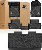 3W Floor Mats & Cargo Liner Fit for 2021-2025 2026 Ford Bronco 2 Door All Weather TPE Car Accessories Custom Fit Floor Liner and Full Set Car Mats (Not for Bronco Sport & Rubberized Floor)