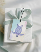 Purple Beach Car Air Freshener 4 Pcs Coconut Scented, Ocean Shell Turtle Starfish Jellyfish Car Accessories Mirror Decor for Women, Beachy Hanging Air Freshener for Cars Closet Drawer Books