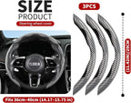 Universal Steering Wheel Cover,Carbon Fiber,3pcs Set(silver) | Clip-On Segmented Fit;Carbon Fiber Look;Fits Most 14-16 in Round or D-Shaped Wheels;Easy Wipe Clean;Non Slip;4 Colors