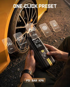 Fanttik X8 APEX Tire Inflator Portable Air Compressor, 1 Min Fast Inflation, 150PSI Cordless Tire Inflator with LED Dual Screen, Handed Inflator for MPV, Car, Bike, Motorcycle, Up to 26.3″ Tires