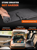 Rear Bench Seat Cover, Waterproof, Sweatproof, Non-Slip Protector for Back Seat, Dual-Layer Microfiber Terry, Universal Fit for Cars, Trucks, SUVs – Embroidered Design (Gray, 1 Pack)