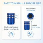 Tire Valve Stem Caps 8 Pack, Aluminum Tire Valve Caps with Plastic Liner, Corrosion Resistant Leak Proof Air Valve Caps, Universal Valve Stem Caps for Cars, Trucks, SUVs, Motorcycles and Bikes