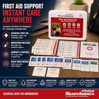 70280 72 Hour Emergency Kit, 2-Person, 3-Day Backpack, Includes First Aid Kit, Survival Blanket, Portable Preparedness Go-Bag for Camping, Car, Earthquake, Travel, Hiking, and Hunting, Red