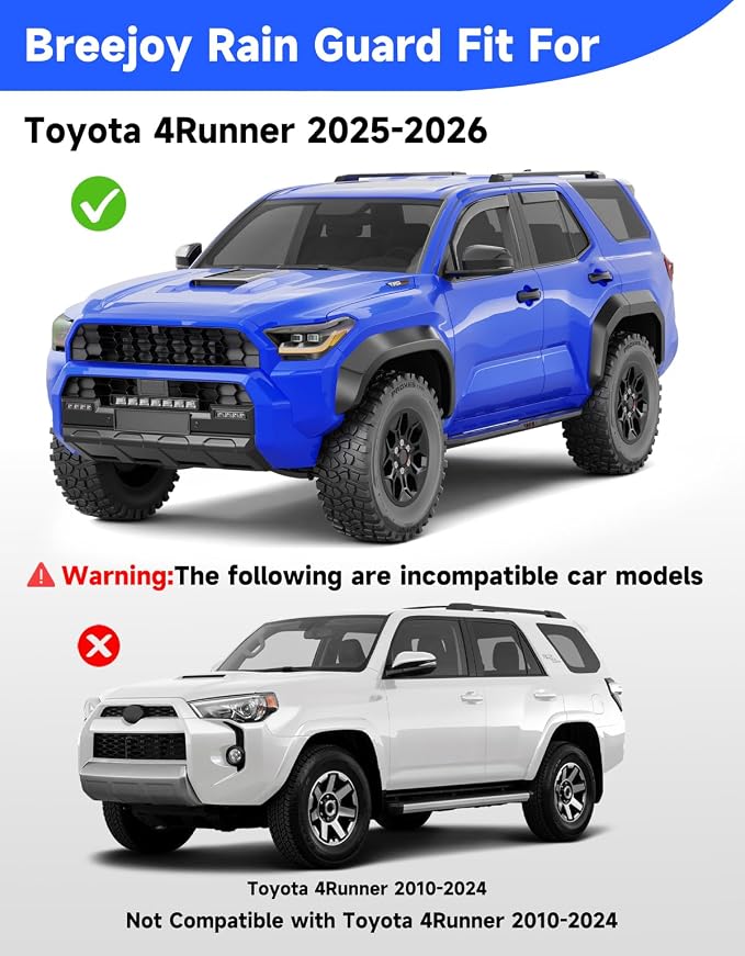 in-Channel Window Visors Rain Guards Fit for Toyota 4Runner 2025 2026, Visors Vent Visors Window Deflector, Vent Shades Car Accessories,Weather Protection -4 pcs
