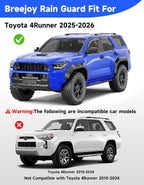 in-Channel Window Visors Rain Guards Fit for Toyota 4Runner 2025 2026, Visors Vent Visors Window Deflector, Vent Shades Car Accessories,Weather Protection -4 pcs