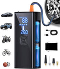 Tire Inflator Portable Air Compressor, Cordless Tire Pump with 150 PSI Digital Pressure Gauge & LED Light, 2X Fast Inflation Air Pump for Cars, Bikes, Motorcycles, Balls