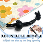 Car Trash Bag Hanging Back of Seat Waterproof Small Cute Printed One-Handed Strap Drawstring Garbage Bags for Car-Flower