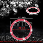 2 PCS Crystal Double Rhinestone Car Engine Start Stop Decoration Ring, Bling Car Interior Accessories for Women, Push to Start Button Cover Sticker, Automotive Decals, Red