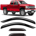 Voron Glass Tape-on Extra Durable Rain Guards for Trucks Chevrolet (Chevy) Silverado/GMC Sierra 2007-2013 Extended Cab, Window Deflectors, Vent Window Visors, 4 Pieces - 130093f