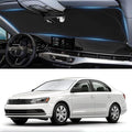 Custom Fit VW Jetta Windshield Sunshade for 2011-2017 2018 Volkswagen VW Jetta Accessories Front Window Shield 210T Silver Coating Cover for Volkswagen Windshield Sun Visor Protector Blocks UV
