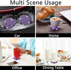 4pcs Bling Car Cup Holder Coaster, 2.75 inch Anti-Slip Shockproof Universal Car Coasters Insert Bling Crystal Rhinestone Automotive Interior Accessories for Women (4 pcs, Purple Violet)