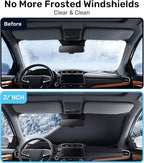 Windshield Cover for Ice and Snow [3-Second Snow Removal & 7-Layer Full Coverage] 6-Point Snowproof Fixation & Reflective Mirror Covers, Fits Sedans and Compact SUVs S (62'' x 49'')