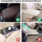Bling Car Center Console Cover, Leather Car Arm Rest Cover Cushion with 2 Storage Bags, Universal Auto Armrest Protector Storage Box, Bling Accessories Interior for Most Vehicles (Silver)