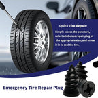 Tire Plugs Screw Type,Tire Repair Rubber Nail Kit, 2 Size Vacuum Tire Plug Kit, Carbon Steel Center, for Car, Motorcycle, Truck, Bicycle, ATV, with Storage Case