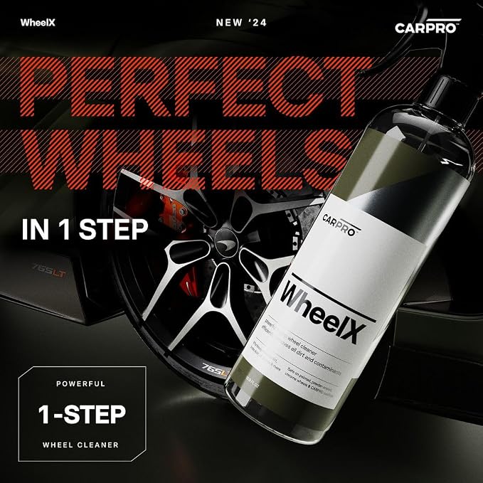 CARRO WheelX Wheel & Tire Cleaner Spray for Car Detailing - Professional 1-Step Formula, Safe on Chrome & Powder Coated Wheels, Rims, Calipers - Removes Dirt, Brake Dust, Grease - 500ml (17 fl oz)