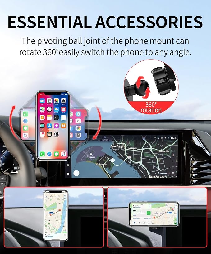 Car Phone Holder for Toyota Camry 2025-2026 Accessories, 12.3-inch Screen | Magsafe Magnetic Cell Phone Mount Clip Compatible with iPhone, 3D fit Stable Dashboard GPS Navigation Bracket Cradle Stand