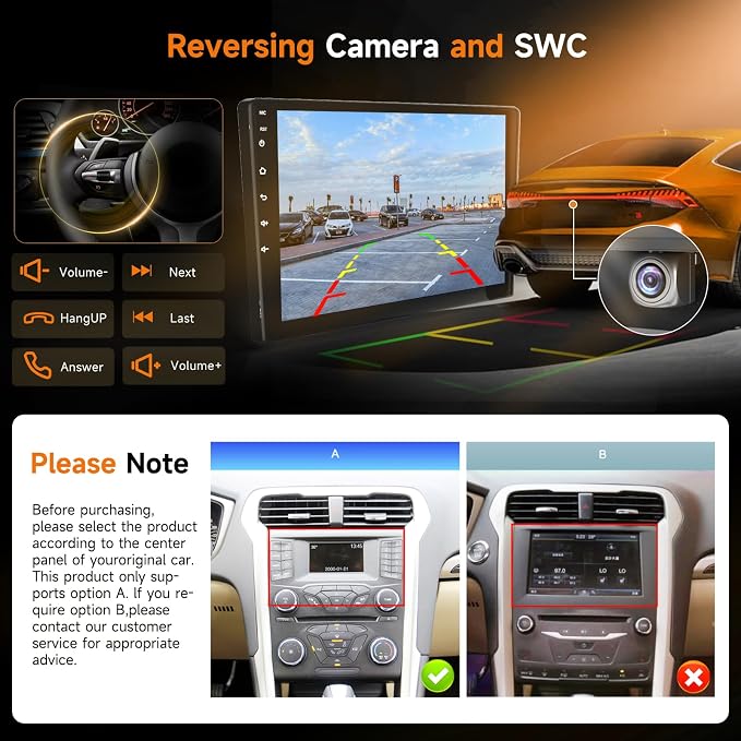 8 Core 6G 128G Radio for Ford Fusion Mondeo 2013-2019 9 Inch Touchscreen Wireless Carplay Android Auto Car Stereo with Bluetooth DSP GPS Navigation WiFi FM/RDS