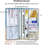 Leather Car Registration and Insurance Card Holder, Car Document Holder for Cards License with Magnetic Shut(Blue)