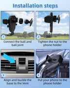 PZK Car Phone Mount for Toyota Camry 2007-2011 Accessories Custom Air Vent | Auto Lock Car Phone Holder One Button Release Hands Free 360° Rotation Phone Cradles Fit for 4.0-7.0'' All Smartphones