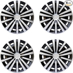 Hubcap Wheel Cover Replacement R14 Hub Caps Universal Wheel Rim Cover ABS Material Exterior Accessories Snap On Car Truck SUV -Set of 4 (14-Inch, Silver-Black)