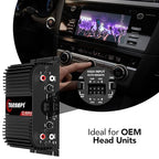 TS 400x4 2 Ohms Black Multichannel Stereo Amplifier 400 Watts Rms, 4 Channels, Full Range, Car Audio Digital 2 Bridged Channel, Crossover High/Low Pass, with RCA and Automatic High Level Input