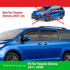 Goodyear Shatterproof in-Channel Window Deflectors for Toyota Sienna 2011-2020, Rain Guards, Window Visors for Cars, Vent Deflector, Car Accessories, 4 pcs - GY007926
