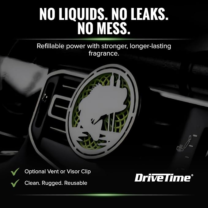 Truck Puck Bamboo Rain Fragrancee Car Air Freshener – Long-Lasting Car Deodorizer, Refillable Vent & Visor Clip Auto Air Freshener for Car, Truck & SUV, Premium Fragrance, Pack of 3