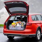 Trunk Organizer For Suv&Sedan,Car Organizers&Storage, Waterproof Collapsible & Adjustable Straps,70L Sturdy Car Organization for Car Accessories,Tools,Sundries,2-3Compartment(Colorful Green)