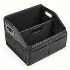 Car Storage Organizer Reinforced Dividable Leather Car Caddy Basket for Front Seat Floor Back Sturdy Frosted Handle 8 Compartments Adjustable Strap Buckles Slip-Resistant (Normal)