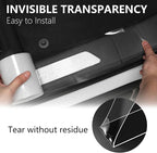 Car Door Edge Guards Door Sill Protector, 2.7In x 33Ft 5D Carbon Fiber Car Wrap Film, Vinyl Automotive Wrap Film Anti-Collision Fits for Most Vehicles (Transparent)