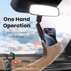 Rear View Mirror Phone Holder, 360° Rotating Car Phone Holder Mount Compatible with All 4-7 Inch iPhone and Android Cell Phones (Pink)