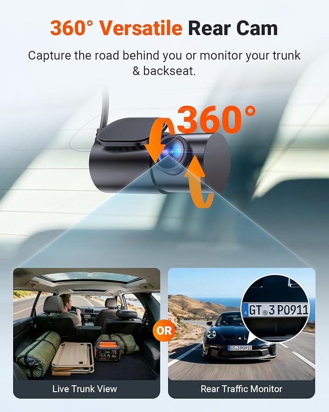 New N4 Pro S 4K 3 Channel Dash Cam, Triple STARVIS 2 Dash Camera for Cars, 4K+1080P+2.5K Front and Rear Inside, HDR IR Night Vision, 24/7 Buffered Parking Mode, GPS, Wi-Fi, Support 1TB (RC18)