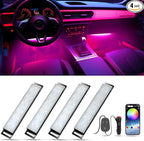 Car Lights Interior, LED Lights for Car Interior with APP Control, Truck Inside Lights with DIY Mode and Music Mode, Ambient Lighting for Men, DC 12V