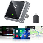 Mini Wireless CarPlay Adapter for iPhone Apple, USB-A/C Plug & Play | Go Wireless with Factory Wired Apple CarPlay, Fast Auto Connect, Low Latency, Compatible with iOS 10+ & 2015+ Cars, Gray