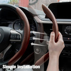 2pcs Carbon Fiber Anti-Skid Steering Wheel Cover, Waterproof & Segmented Butterfly Design, Universal 99% Vehicle Wheel Cover Protector, Car Interior Accessories (Champagne-2pcs)
