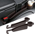 2PCS Car Seat Gap Filler Organizer, Multifunctional Vehicle Seat Side Gap Filler with Organizer & Cup Holder, Automotive Seats Crevice Stopper Gaps Plug, Universal Car Accessories (Brown)
