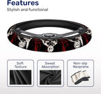 Horror Slasher Steering Wheel Cover, Non Slip Polyester Car Wheel Protector for Car SUV Truck, Universal 15 Inch