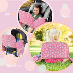 Kids Travel Tray for Toddler Car Seat, Road Trip Activities for Kids with iPad Holder Stand & Dry Erase Board, Road Trip Essentials Accessories Lap Tray as Travel Gifts for Kid, Pink