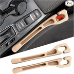 2 PCS Car Seat Gap Filler, Multi-Purpose Auto Seats Gaps Filler Side Organizer with Storage Slot, Super Flexible Gap Blocker Between Seat and Center Console, Car Accessories (Beige)