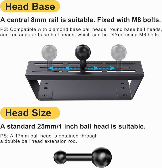 Dash Mount Phone Holder Compatible with 2015-2020 F150 2017-2022 F250 F350 Metal Cellphone Mounting Bracket Stand for Most CellPhones