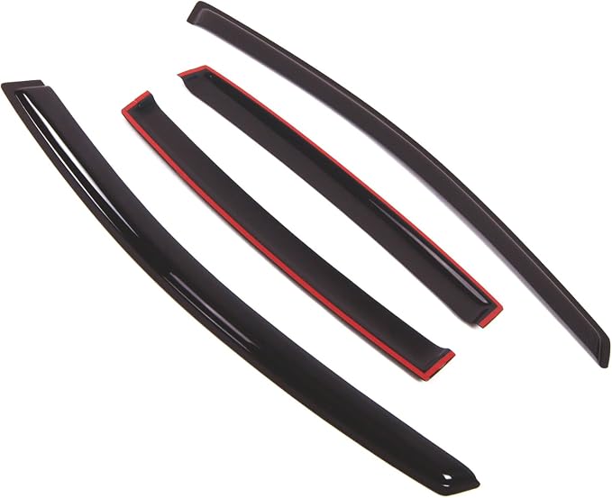 WD2-356RM Dark Smoke 4 Pcs Set Window Visor (Outside Mount) Deflector Rain Guard Compatible with 2007-2012 Nissan Sentra Sedan