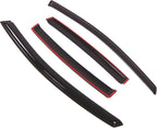 Outside Mount Window Vent Visors Rain Guards Compatible with Nissan Sentra 2007-2012 | Side Window Wind Deflectors Rain Shields | Black Tinted, 4 Pcs Set, BGWV-356