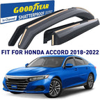 Goodyear Shatterproof in-Channel Window Deflectors for Honda Accord 2018-2022, Rain Guards, Window Visors for Cars, Vent Deflector, Car Accessories, 4 pcs - GY008183