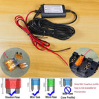 Dash Cam Hardwire Kit, Type C USB Port, DC 12V - 24V to 5V/2.5A Max Car Charger Cable kit with Fuse, Low Voltage Protection for Dash Cam Cameras