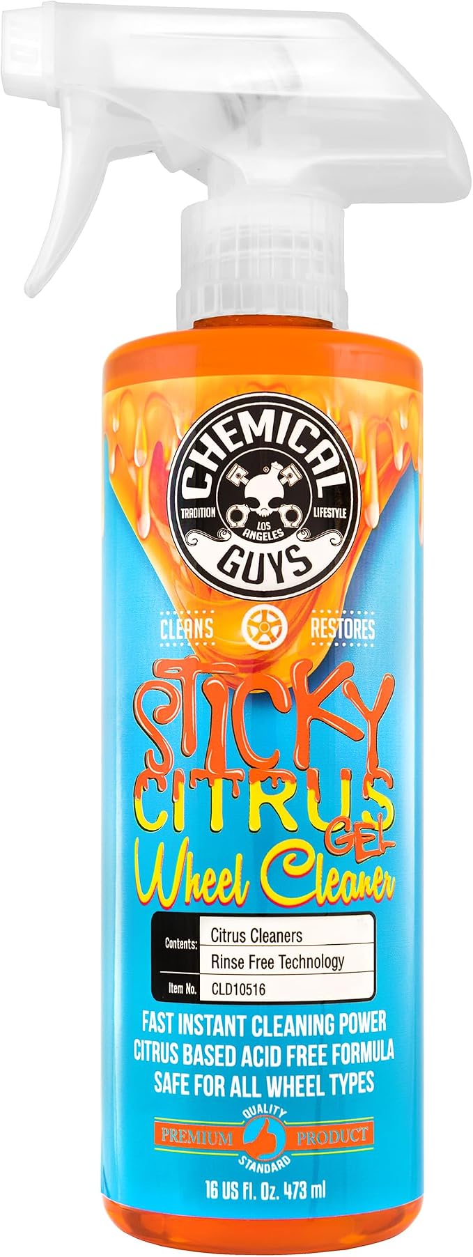 CLD10516 Sticky Citrus Wheel Cleaner Gel, (Safe For All Wheel Types) Works on Cars, Trucks, SUVs, Motorcycles, RVs & More, 16 fl oz