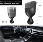 2 PCS Car Detailing Brush, Curved Soft Bristles Auto Removal Dust Collectors, Universal Vehicle Dashboard, Air Conditioner Vents etc Interior Cleaning Tool Accessories (Gray)