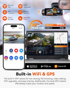 N2X 2.7K Dash Cam Front and Inside, 5G WiFi Dual Dash Camera for Car with HDR IR Night Vision, STARVIS 2, GPS, 2.5K/60FPS, G-Sensor, 24/7 Parking Mode, Voice Control, Support 512GB Max