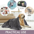 Dog Towel Super Absorbent Pet Bath Towel Microfiber Dog Drying Towel for Small, Medium, Large Dogs and Cats 30inch x 50inch Dark-Gray