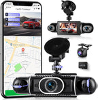 360° Dash Cam Front/Rear/Inside/Side 4-Channel Dash Camera FHD 2K+1080P×3 Car Dash Cam with WiFi, APP Control, 64GB SD Card Included, 8 IR Night Vision, G-Sensor, 24/7 Parking Mode
